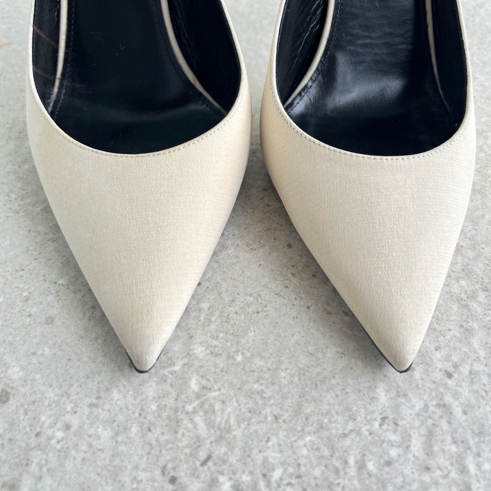 Saint Laurent Zoe Slingback Pump in Pale Sand - Picture 9 of 15